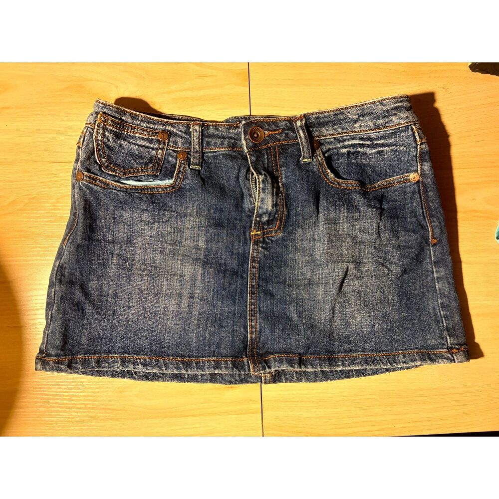 Blue denim mini skirts size L